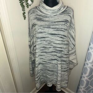 Torrid Black and White Turtleneck Sweater